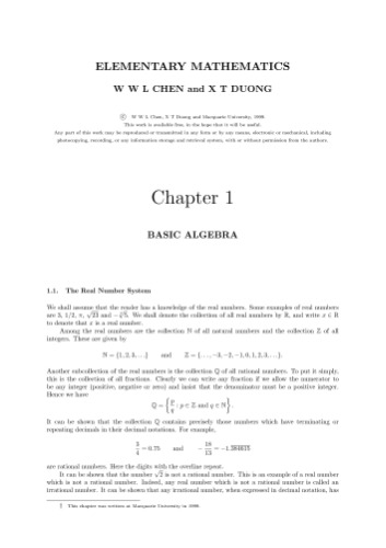 Lectures On Universitylevel Mathematics Free Web Version Chen Wwl