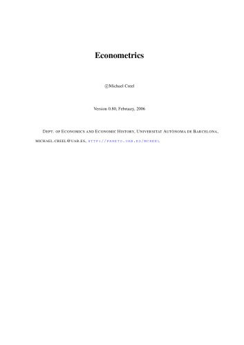 Econometrics Creel M