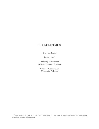 Econometrics Draft Hansen Be