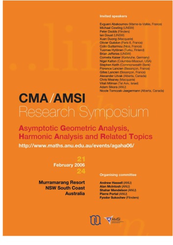 Asymptotic Geometric Analysis Harmonic Analysis And Related Topics Proc Cmaamsi Res Symp Mcintosh A