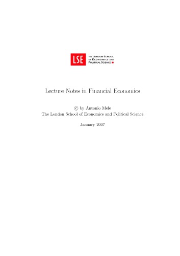 Lecture Notes In Financial Economics Mele A