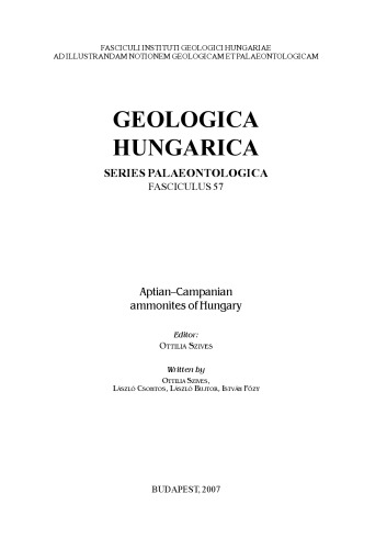 Aptiancampanian Ammonites Of Hungary Szives O Csontos L