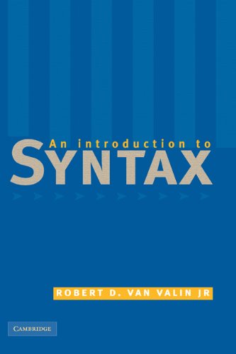 An Introduction To Syntax 1st Edition Robert D Van Valin Jr