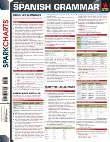Spanish Grammar Sparkcharts First Sparknotes Editors