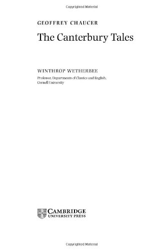 Chaucer The Canterbury Tales Landmarks Of World Literature New 2nd Edition Winthrop Wetherbee
