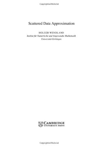 Scattered Data Approximation Holger Wendland