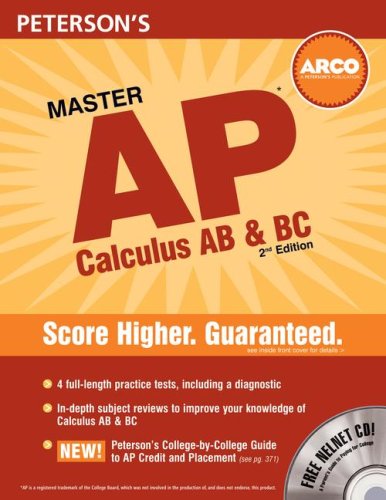 Master The Ap Calculus Ab Bc 2nd Edition Petersons Ap Calculus 2nd Edition W Michael Kelley