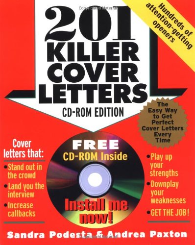 201 Killer Cover Letters Cdrom Edition 2nd Edition Sandra Podesta