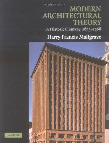 Modern Architectural Theory A Historical Survey 16731968 Harry Francis Mallgrave