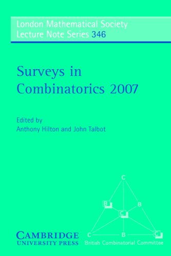 Surveys In Combinatorics 2007 1st Edition Anthony Hilton John Talbot
