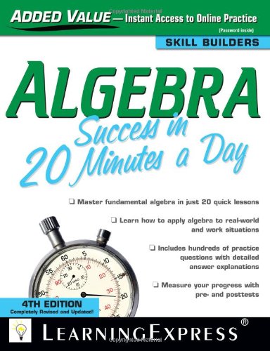 Algebra Success In 20 Minutes A Day 4th Edition Learningexpress Editors