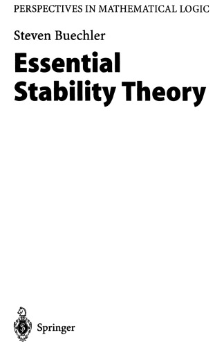 Essential Stability Theory 1st Edition Steven Buechler