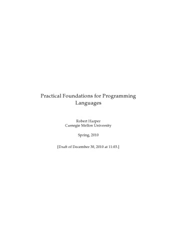 Practical Foundations For Programming Languages Harper R