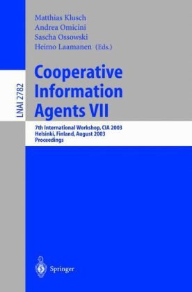 Cooperative Information Agents Vii 1st Edition Matthias Klusch