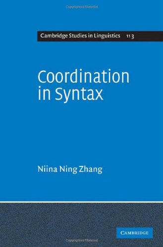 Coordination In Syntax 1st Edition Niina Ning Zhang