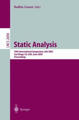 Static Analysis 10th International Symposium Sas 2003 San Diego Ca Usa June 1113 2003 Proceedings 1st Edition Aske Simon Christensen