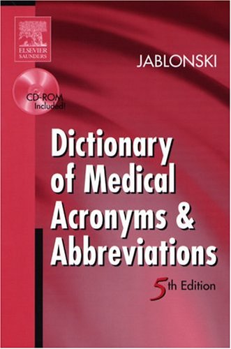 Dictionary Of Medical Acronyms Abbreviations 5th Edition Stanley Jablonski