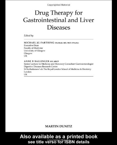 Drug Therapy For Gastrointestinal Disease 1st Edition Michael Jg Farthing