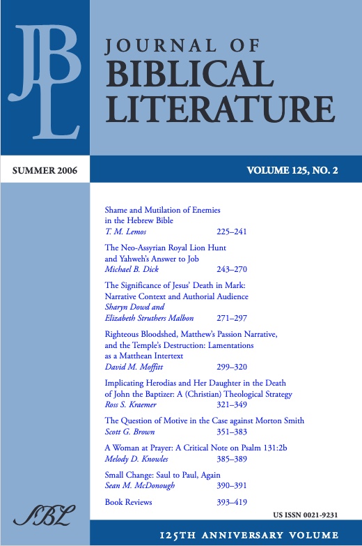 Journal Of Biblical Literature Multiple