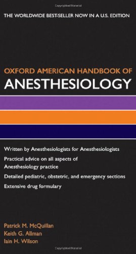 Oxford American Handbook Of Anesthesiology 1st Edition Patrick M Mcquillan