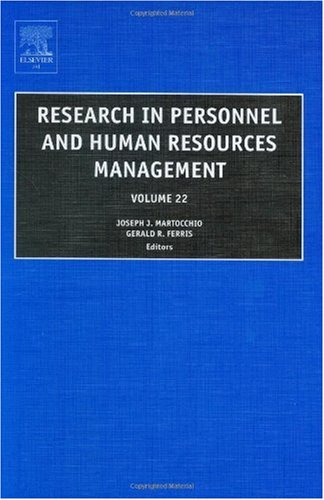 Research In Personnel And Human Resources Management Volume 22 1st Edition G Ferris Jj Martocchio