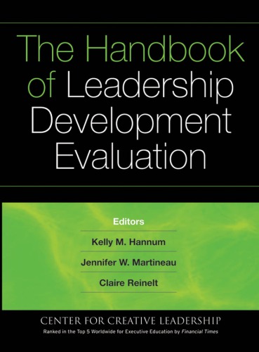 The Handbook Of Leadership Development Evaluation 1st Edition Hannum Km