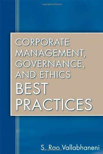 Corporate Management Governance And Ethics Best Practices S Rao Vallabhaneni