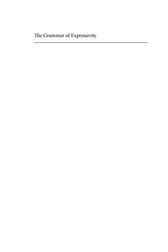 The Grammar Of Expressivity Daniel Gutzmann