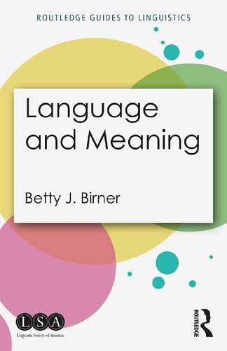 Language And Meaning 1st Edition Betty J Birner