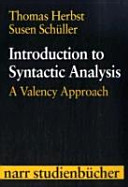 Introduction To Syntactic Analysis A Valency Approach Thomas Herbst