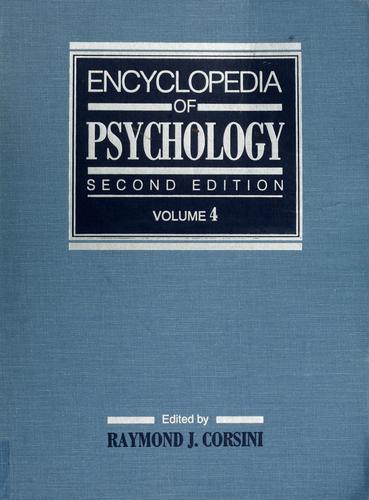Encyclopedia Of Psychology 2nd Edition Raymond J Corsini Anne Anastasi