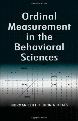 Ordinal Measurement In The Behavioral Sciences 1st Edition Norman Cliff