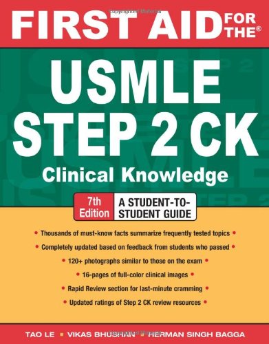 First Aid For The Usmle Step 2 Ck 7th Edition Tao Le Vikas Bhushan