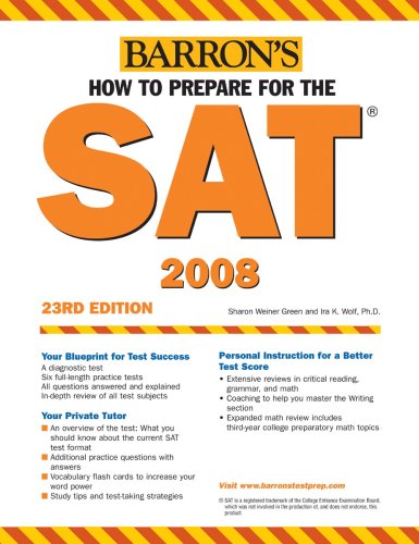 How To Prepare For The Sat 20072008 Revised And Updated Sharon Weiner Green