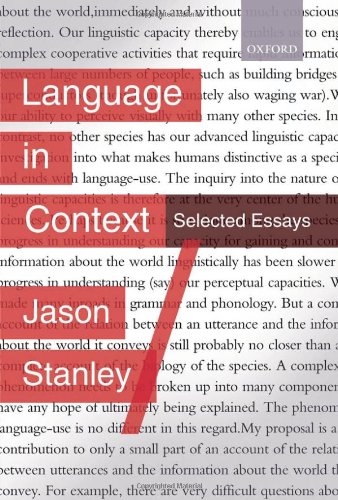 Language In Context Selected Essays Jason Stanley