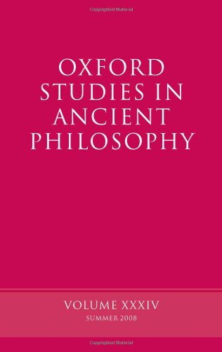 Oxford Studies In Ancient Philosophy Vol Xxxiv David Sedley