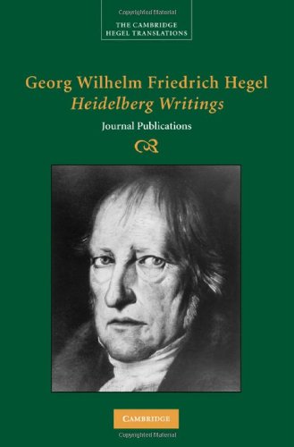 Heidelberg Writings Journal Publications 1st Edition Georg Wilhelm Fredrich Hegel