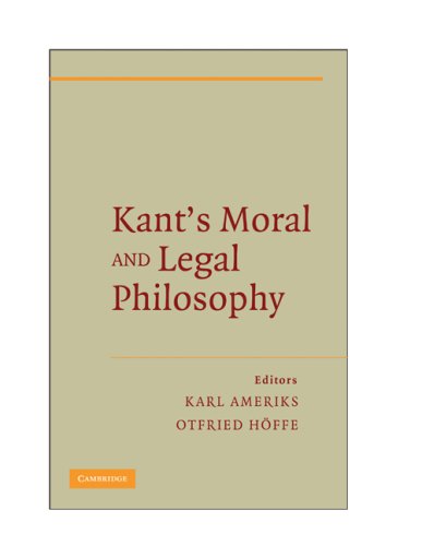 Kants Moral And Legal Philosophy 1st Edition Otfried Hoeffe
