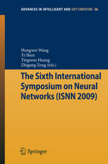 The Sixth International Symposium On Neural Networks Isnn 2009 1st Edition Tingjun Li Auth