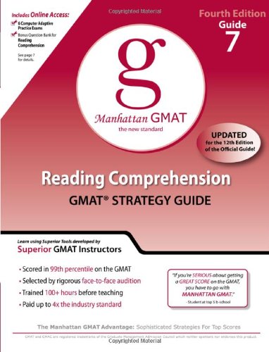 Reading Comprehension Gmat Strategy Guide 7 Fourth Edition 4th Manhattan Gmat