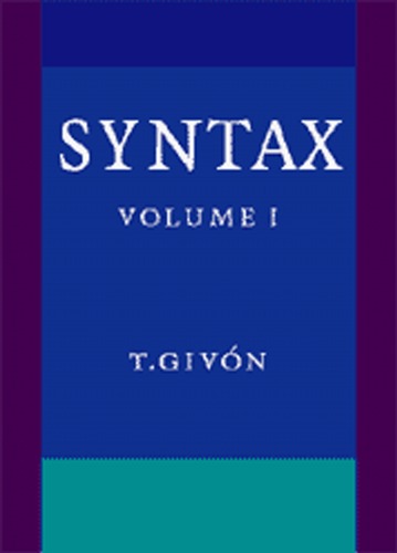 Syntax An Introduction Revised Talmy Givon