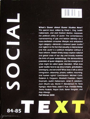 Social Text 8485 Whats Queer About Queer Studies Now David L Eng