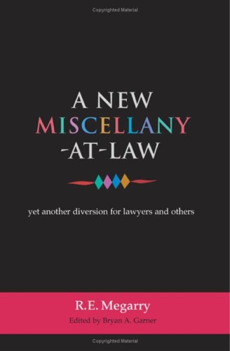 A New Miscellanyatlaw Yet Another Diversion For Lawyers And Others Sir Robert Megarry