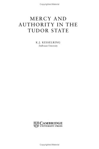 Mercy And Authority In The Tudor State K J Kesselring