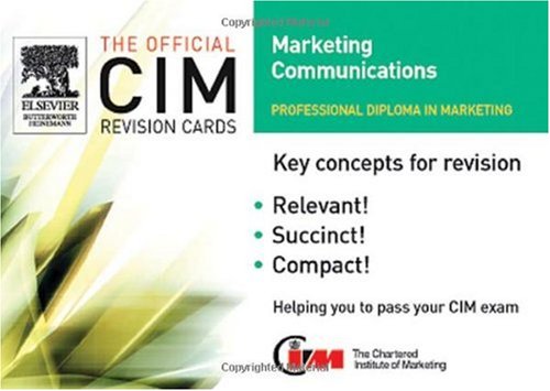 Cim Revision Cards 0506 Marketing Communications Marketing Knowledge