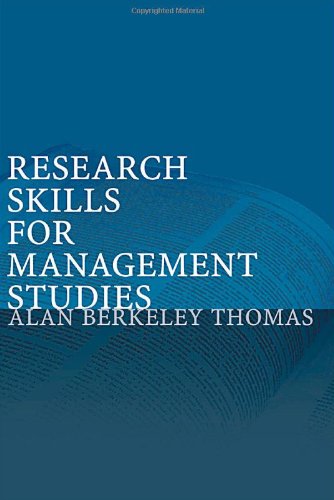 Research Skills For Management Studies 1st Edition Alan Berkeley Thomas