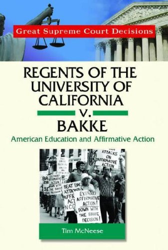 Regents Of California V Bakke 1st Edition Tim Mcneese
