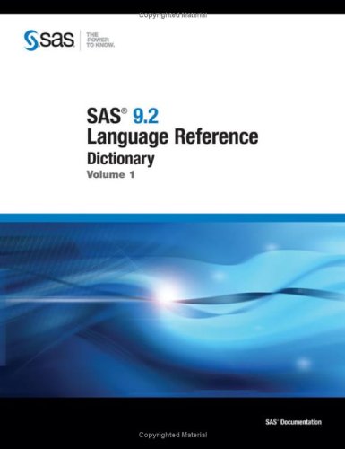 Sas 92 Language Reference Dictionary 1st Edition Sas Publishing