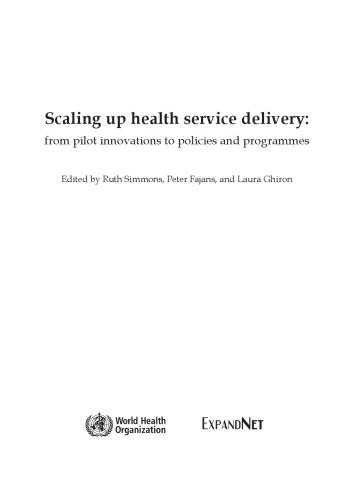 Scaling Up Health Service Delivery From Pilot Innovations To Policies And Programmes P Fajans