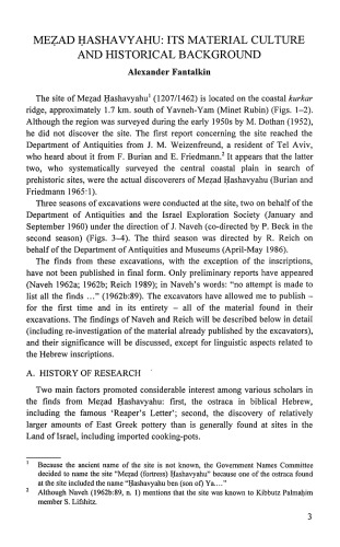 Mezad Hashavyahu Its Material Culture And Historical Background Alexander Fantalkin